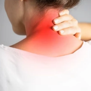 A Female Experiencing Severe Neck Pain
